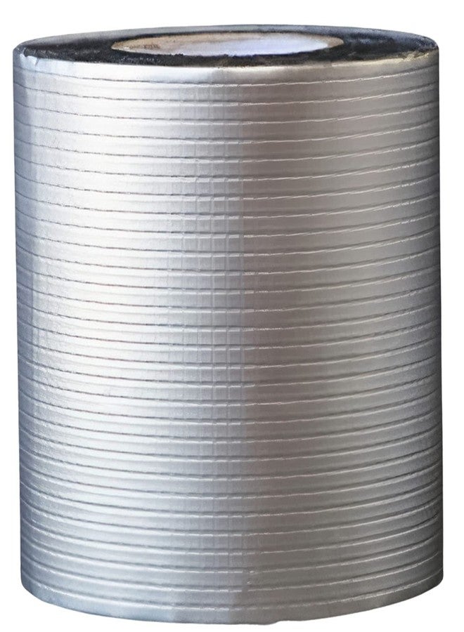 VBM شريط VBM المقاوم للماء لإصلاح تسربات الأنابيب، حل لتسربات مياه الأسقف، شريط من رقائق الألومنيوم، شريط لاصق مقاوم للماء، شريط مانع للتسرب من مطاط البوتيل لإصلاح الشقوق السطحية والأنابيب (10 سم × 5 م) - Image 1